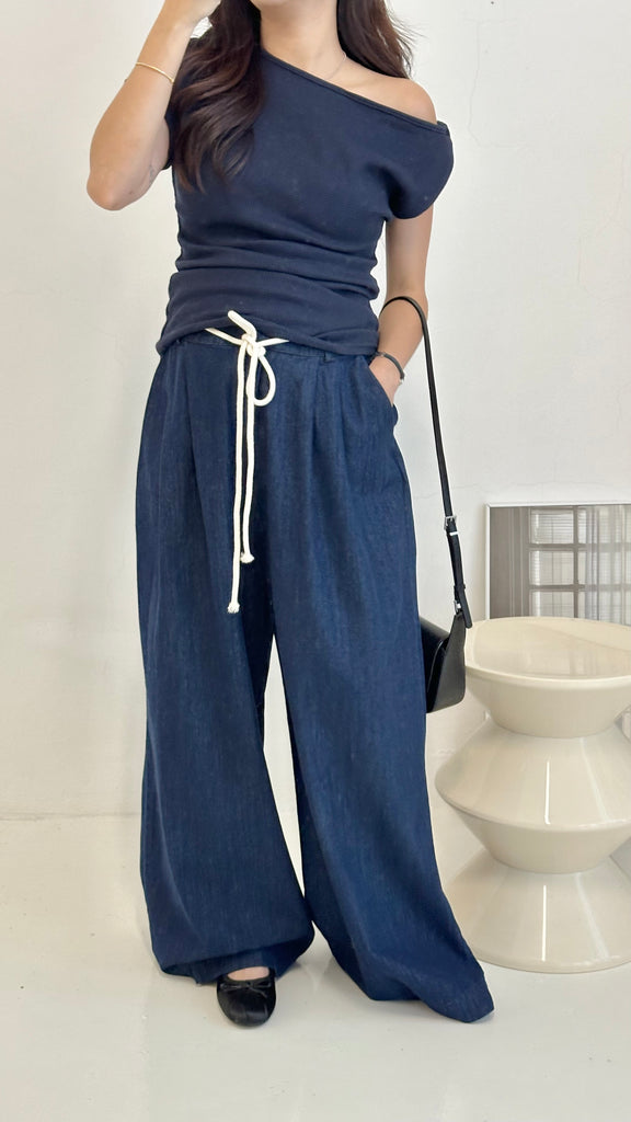 Dark Blue Wide Leg Pants