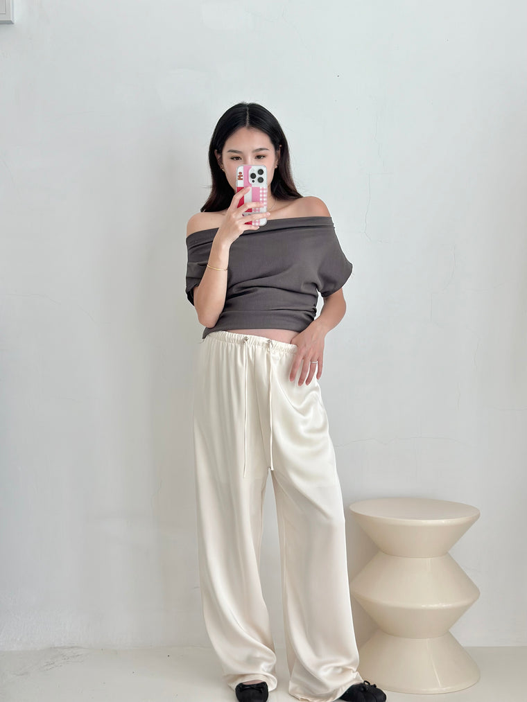 Wide-Leg Trousers BEIGE