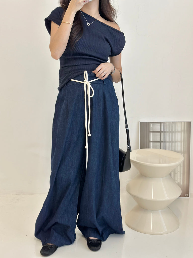 Dark Blue Wide Leg Pants