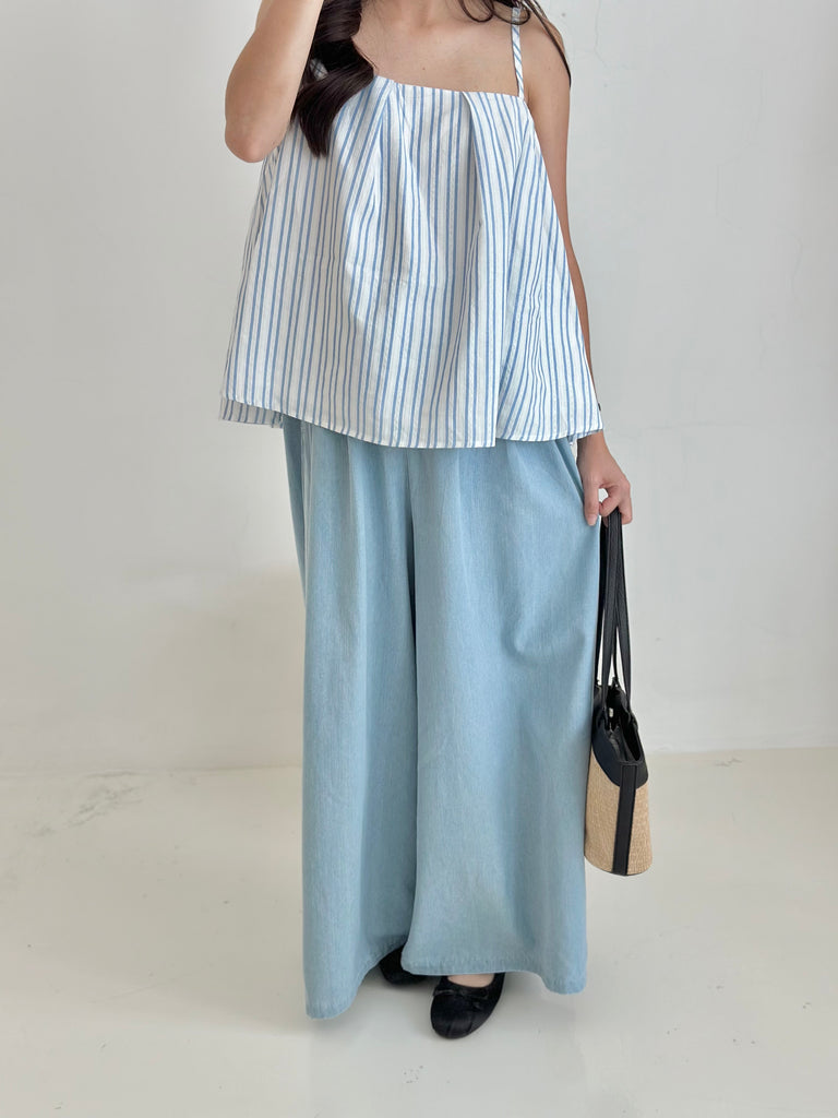 Denim Wide-Leg Pants