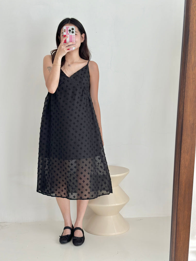 V-Neck Dress BLACK