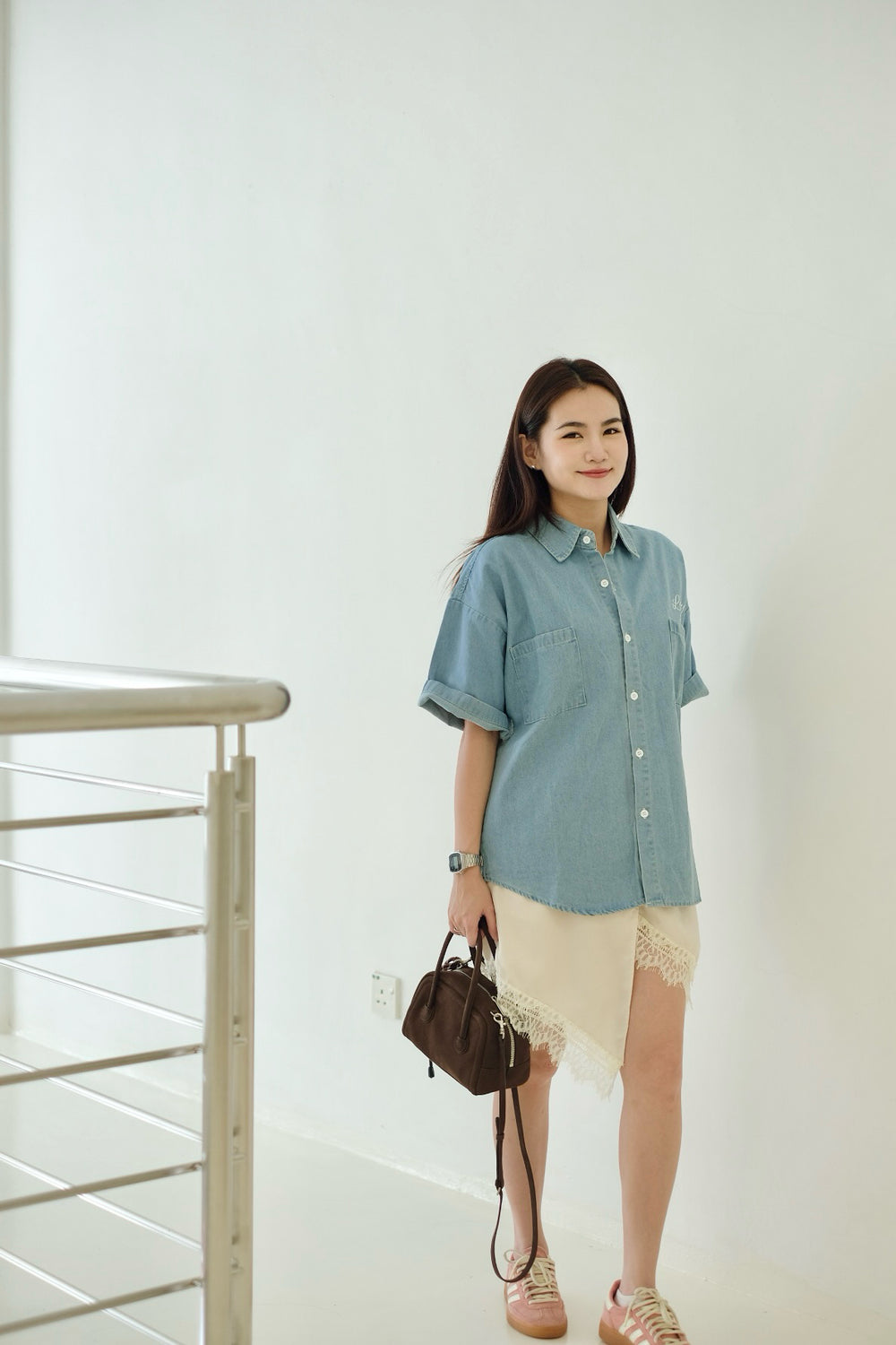 Lucky Day Denim Blouse (LIGHT BLUE)