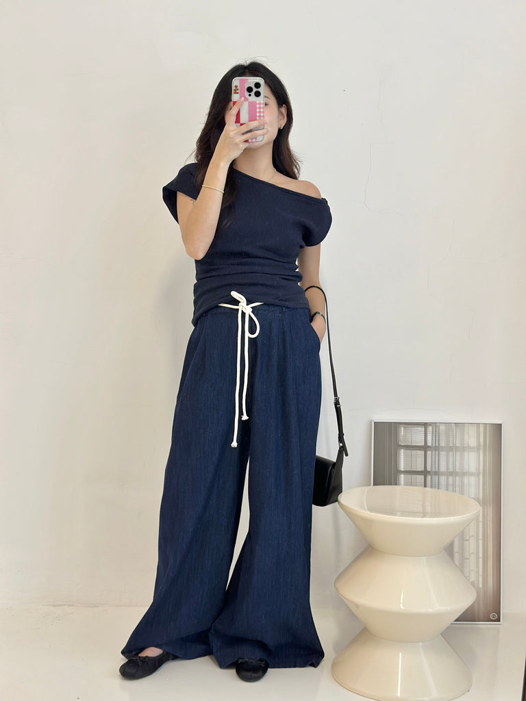 Dark Blue Wide Leg Pants