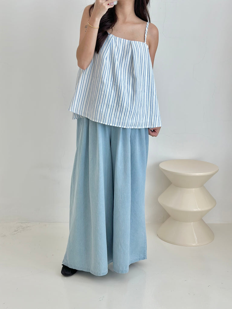 Denim Wide-Leg Pants