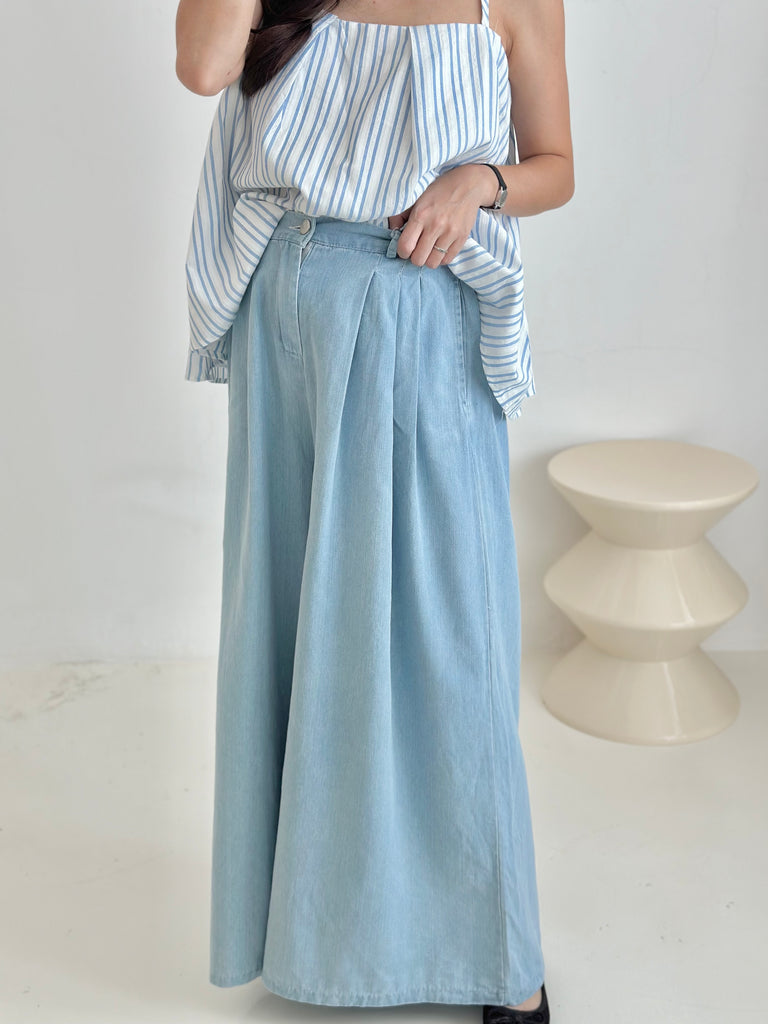 Denim Wide-Leg Pants