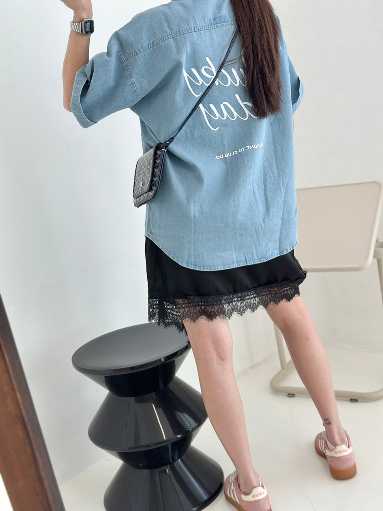 Lucky Day Denim Blouse (LIGHT BLUE)