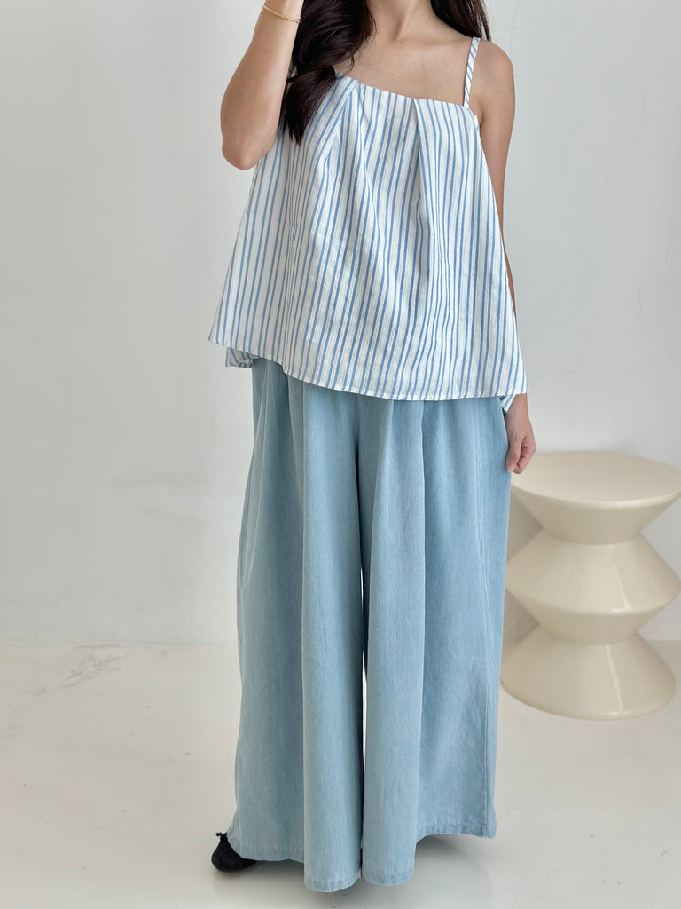 Denim Wide-Leg Pants