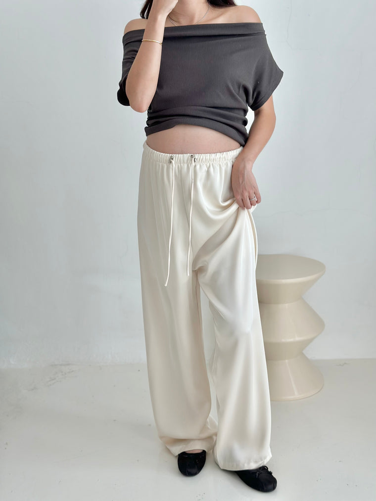 Wide-Leg Trousers BEIGE