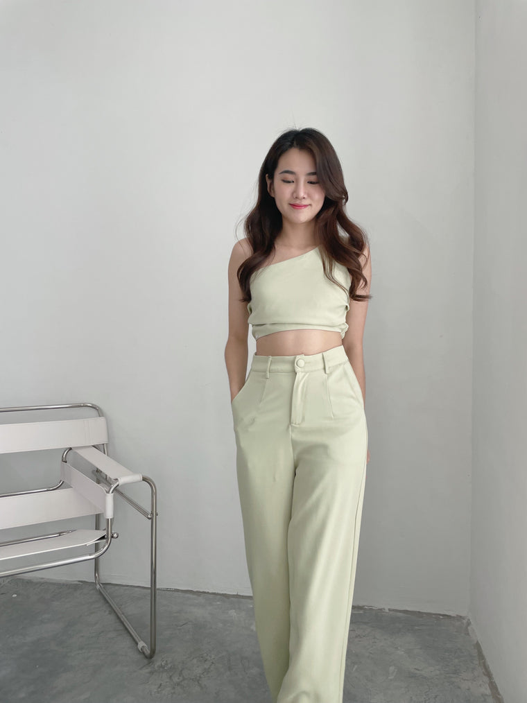 Wide Leg Trousers (Olive)