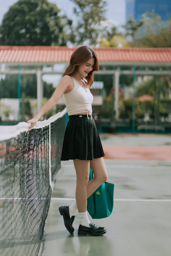 Sport Check Pleated Skirt (Black)