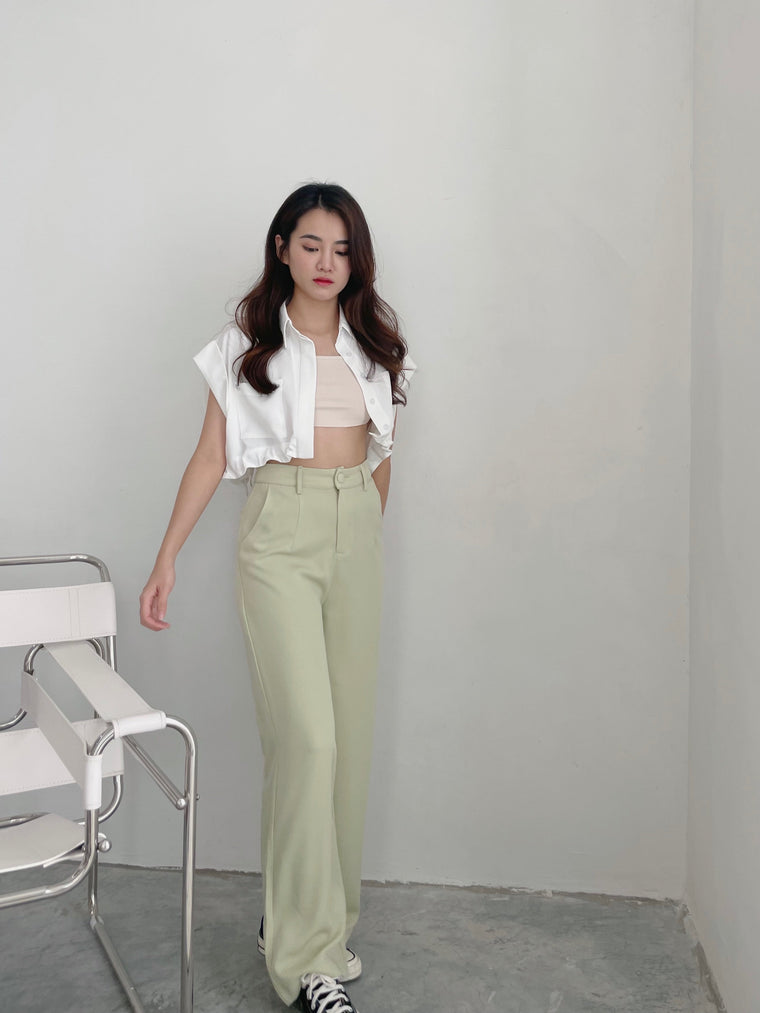 Wide Leg Trousers (OLIVE)